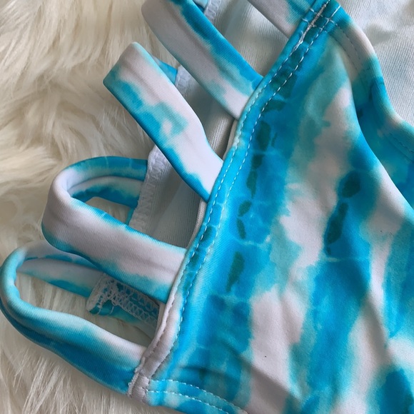 Turquoise & white Collections by Catalina brand high waisted push up bikini - Picture 6 of 8